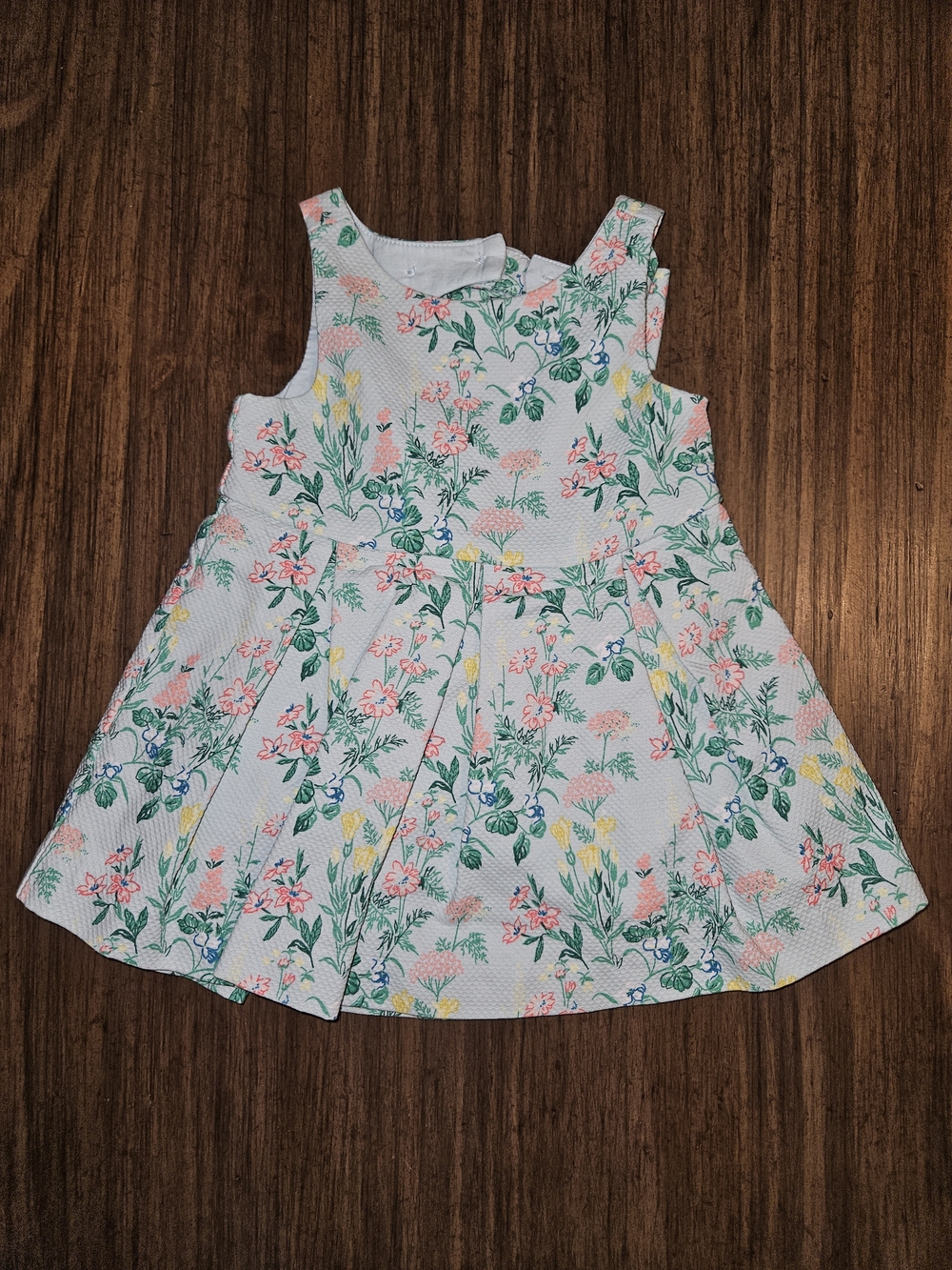 Janie and Jack Floral Pleated Sundress in White, Pink, Green, Yellow